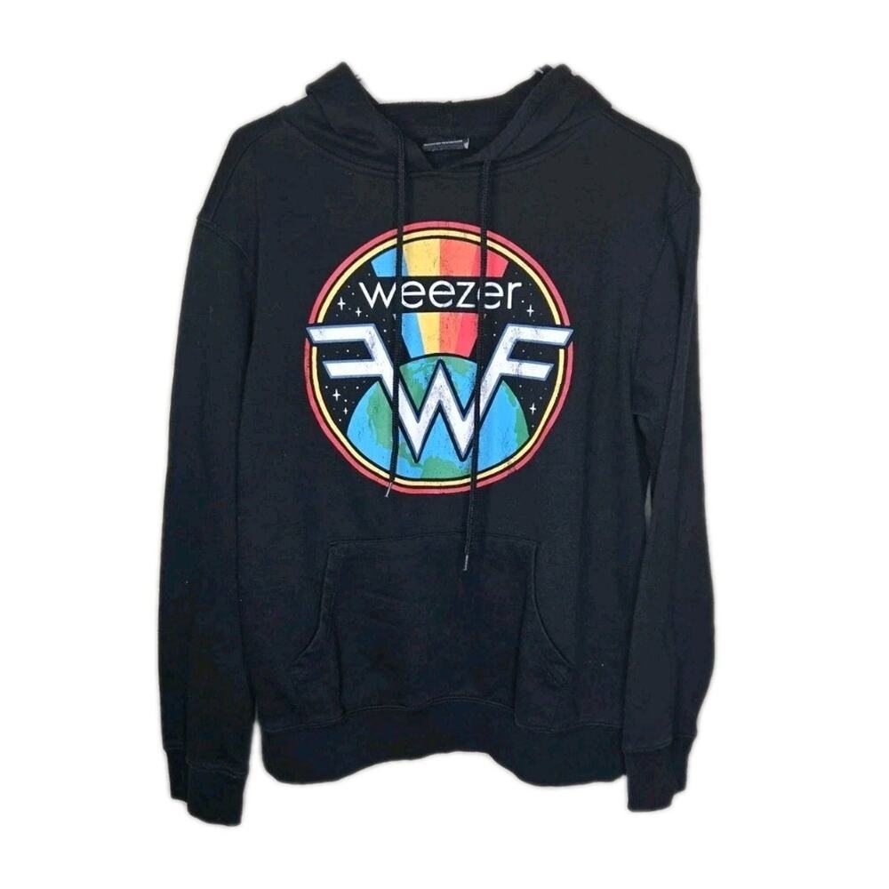 WEEZER: Unisex Black Graphic Band Small Hoodie Pullover Size Small
